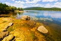 Sunny landscape with lake Royalty Free Stock Photo