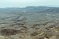 Sunny landscape view of dry desert near the dead sea in Israel Royalty Free Stock Photo