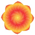 Sunny Mandala flower in red and yellow colors