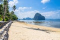 Sunny Marimegmeg Beach in Low Tide in El Nido, Palawan, Philippines