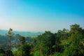 Sunny morning atmosphere with blue sky