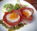 Sunny Morning Delight: Pouched Eggs in a Beef Salami Basket