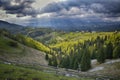 Sunny morning in Magura village. Rural landscape.