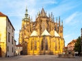 Sunny morning at Saint Vitus Cathedral, Prague Castle, Prague, Czech Republic Royalty Free Stock Photo