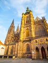 Sunny morning at Saint Vitus Cathedral, Prague Castle, Prague, Czech Republic Royalty Free Stock Photo