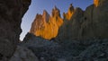 Sunny morning in the Valley of chalk Castles in Kasakhstan slider 4K