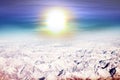 Sunny mountain landscape with Himalayas Royalty Free Stock Photo