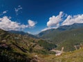 Sunny mountain landscape in Wuling Farm