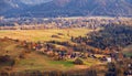 Sunny October day in mountain village. Autumn in Poland Royalty Free Stock Photo