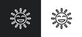 sunny outline icon in white and black colors. sunny flat vector icon from farming collection for web, mobile apps and ui Royalty Free Stock Photo
