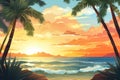 Sunny Palm Ocean