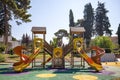 Sunny Playtime: Colorful Children& x27;s Playground in Portonovi Royalty Free Stock Photo