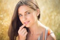 Sunny portrait of beautiful young woman Royalty Free Stock Photo