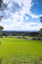 A sunny portrait view over countryside fields Royalty Free Stock Photo