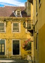 Sunny Portugal. The main streets of Lisbon. Authentic buildings of old Lisbon