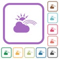 Sunny and rainbow weather simple icons