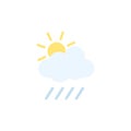 sunny rainy weather icon vector illustration isolated