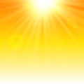 Sunny rays on orange background for hot summer design Royalty Free Stock Photo