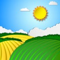 Sunny rural landscape