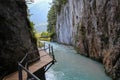 Sunny scenery of the Ghost Gorge or Leutasch gorge