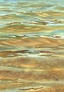 Sunny sea with transparent waves watercolor background