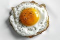 Sunny side up egg, top view isolated on a white background with a clipping path. Royalty Free Stock Photo