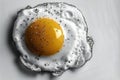 Sunny side up egg, top view isolated on a white background with a clipping path. Royalty Free Stock Photo