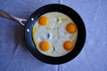 Sunny Side Up Eggs in a Pan Royalty Free Stock Photo