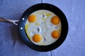 Sunny Side Up Eggs in a Pan Royalty Free Stock Photo