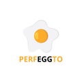 sunny side up fried cooked egg vector logo design illustration