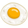 Sunny Side Up Fried Egg Doodle Drawing Vector Illustration