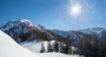 Sunny ski run, tourist winter sport resort resort Zwolferkopf pertisau, austria