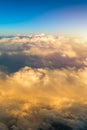 Sunny sky abstract background, beautiful cloudscape, on the heaven, view over white fluffy clouds, freedom concept. Aerial view of Royalty Free Stock Photo