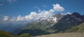 Sunny sky over Alps mountains