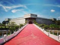 The sunny sky soldiering museum that& x27;s in the Indonesia mini park beautiful Jakarta Royalty Free Stock Photo