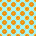 Sunny smile cartoon vector seamless pattern Royalty Free Stock Photo