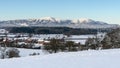 Sunny Snowy landscape in Worcestershire, England