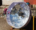 Sunny solar cooker, Everest area, Nepal Royalty Free Stock Photo