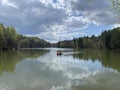 Sunny spring day, rest at the lake. Royalty Free Stock Photo