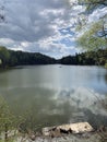 Sunny spring day, rest at the lake. Royalty Free Stock Photo