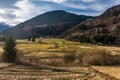 Sunny spring meadow in the Italian Alps, Dolomities, Val di Sole Royalty Free Stock Photo