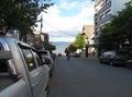 Sunny spring morning on the streets of Bariloche