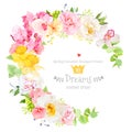 Sunny spring vector design round frame