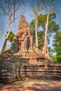 Sunny spring view of ruine of Angkor Wat