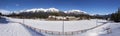 Canmore Alberta Nordic Centre Panoramic Landscape Canadian Rocky Mountains Springtime Sunny Afternoon Snowy Peaks