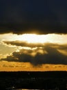 Sunny storm, golden colors, Krasnogorsk, Moscow, Russia