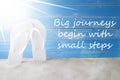 Sunny Summer Background, Quote Big Journey Begin With Small Steps Royalty Free Stock Photo