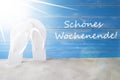 Sunny Summer Background, Schoenes Wochenende Means Happy Weekend Royalty Free Stock Photo