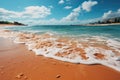 Sunny summer beach with palms