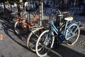 Bicycles is the street of Biarritz on a sunny summer day Royalty Free Stock Photo